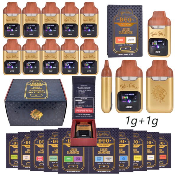 Big Chief Duo V2 Disposable Vape | Affordable Empty Dual Chamber LED Vape in Bulk