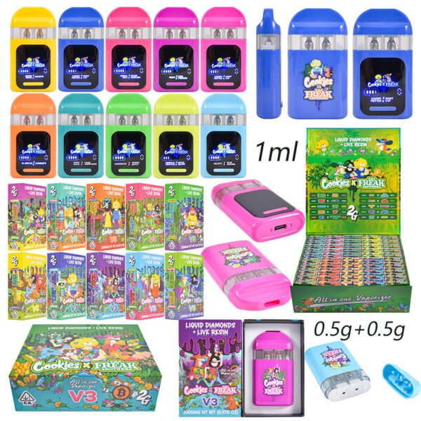 Poland Cookies Freak Brother V3 Dual 1g Vape | High Quality Dual Chamber Disposable with LED in Bulk