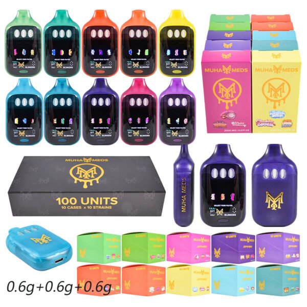 Muha Meds Triple Tank 2g Disposable | Triple-Chamber Empty Vape with LED Display in Bulk