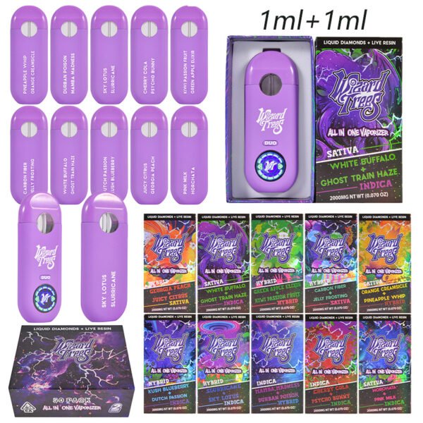 Wizard Trees Dual Chamber 2g Disposable | Premium LED Screen Vape Device in Bulk