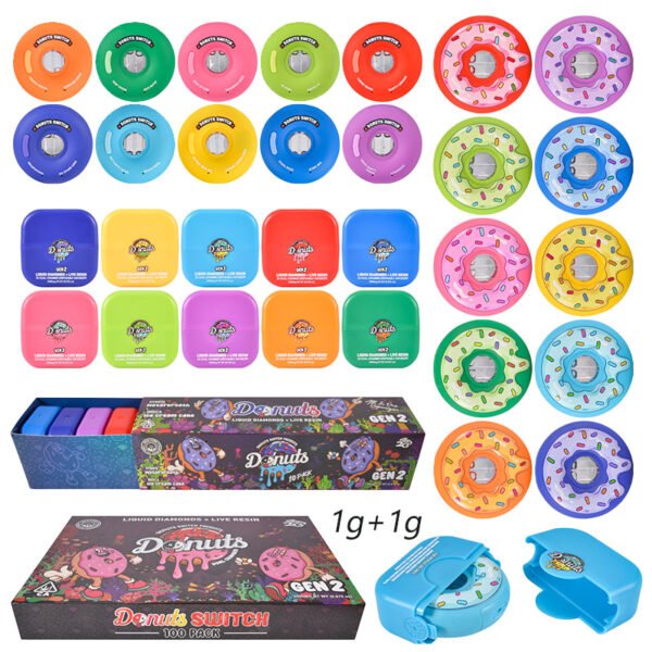 USA Donuts Switch Gen2 2g Vape | Empty Premium Dual Tank Disposable with LED Screen in Bulk